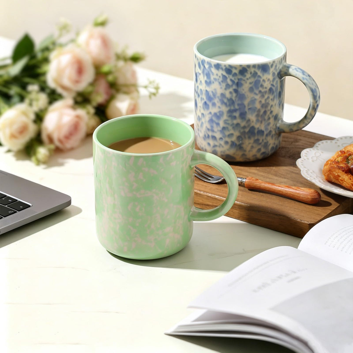 AELEAN 17oz Ceramic Coffee Mugs – Set of 4