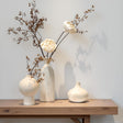 AELEAN Ceramic Vase Set of 3 – White & Beige, Stone-Look Texture