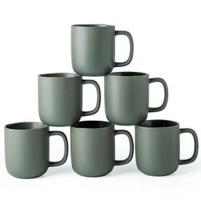 AELEAN 14oz Ceramic Coffee Mugs – Set of 6, Reactive Glaze