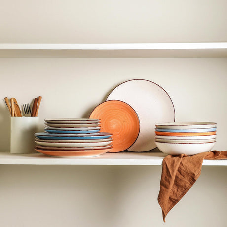 AELEAN Ceramic Dinner Plates – Set of 6, 10.5 Inch, Blue