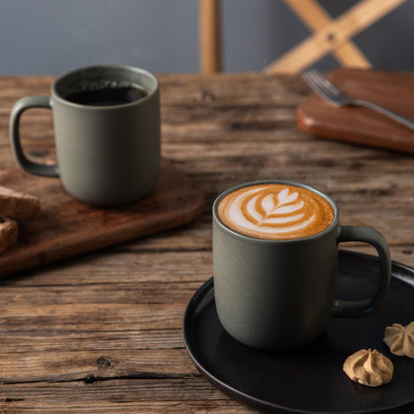 AELEAN 14oz Ceramic Coffee Mugs – Set of 6, Reactive Glaze