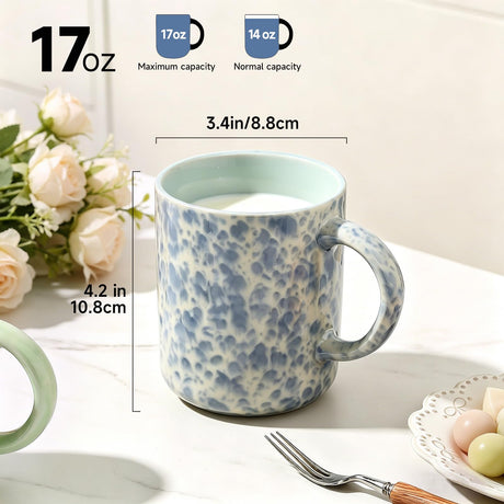 AELEAN 17oz Ceramic Coffee Mugs – Set of 4