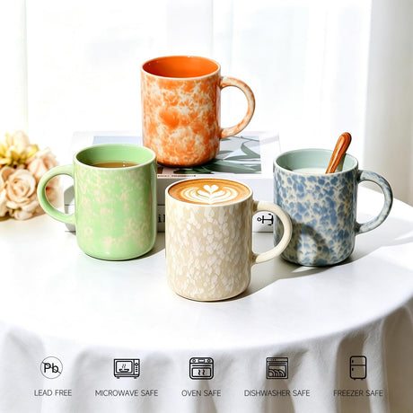 AELEAN 17oz Ceramic Coffee Mugs – Set of 4