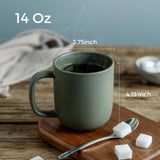 AELEAN 14oz Ceramic Coffee Mugs – Set of 6, Reactive Glaze