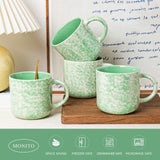 AELEAN 12oz Ceramic Coffee Mugs – Set of 4, Green