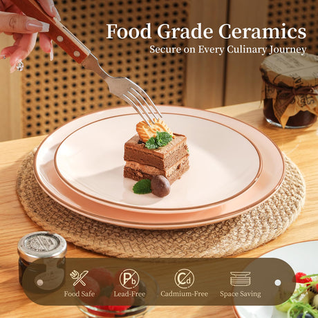 AELEAN Colorful Ceramic Dessert Plates – Set of 6, 8 Inch, Assorted Colors