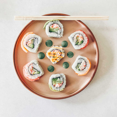 AELEAN Ceramic Flat Plates – Set of 6, 8 Inch, Neutral Colors