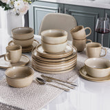 AELEAN Stoneware Dinnerware Set – Reactive Glaze, Service for 8