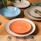 AELEAN Ceramic Dinner Plates – Set of 6, 10.5 Inch, Blue