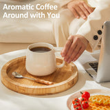 AELEAN 16oz Stackable Ceramic Coffee Mugs – Set of 4, White