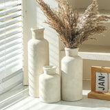 AELEAN Ceramic Vases Set of 3 – Whitewashed Neutral, Farmhouse Decor