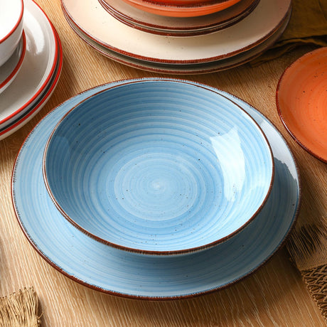 AELEAN Ceramic Dinner Plates – Set of 6, 10.5 Inch, Blue