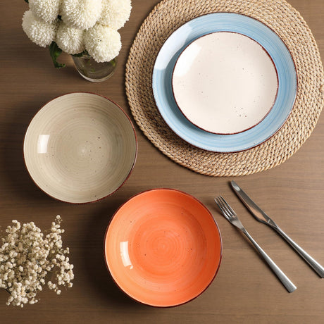 AELEAN Ceramic Dinner Plates – Set of 6, 10.5 Inch, Blue