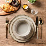 AELEAN Stoneware Dinnerware Set – Reactive Glaze, Service for 8
